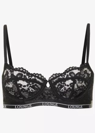 Бра лиф черный сетчатый из сетки из кружева с косточками полупрозрачный