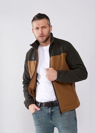 Флісова чоловіча кофта тепла зіп на блискавці якісна фліска