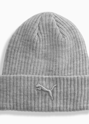 Сіра зимова шапка puma Collegiate Ceinture cuff beanie нова оригінал з сша