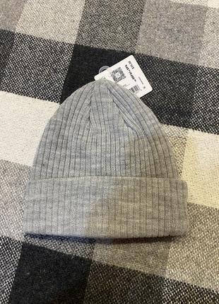 Серая зимняя шапка puma ribbed cuff beanie новая оригинал из сша8 фото