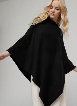 Кашемировое пончо оверсайз cashmere черное 100% кашемир3 фото