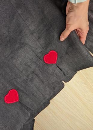 Жакет винтажный германия лен черный сердце горох карты алиса в стране чудес пиджак приталенный на пуговицах m l xl10 фото