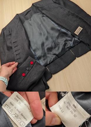Жакет винтажный германия лен черный сердце горох карты алиса в стране чудес пиджак приталенный на пуговицах m l xl8 фото