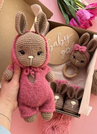 Набор вязаных игрушек «зайчик»/вязаный зайчик/ амигуруми