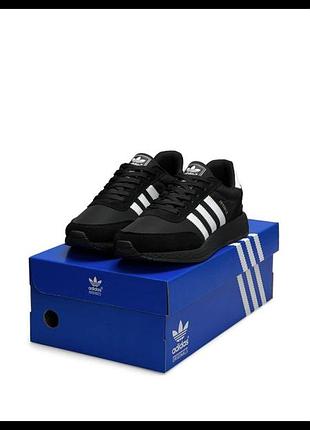 Мужские кроссовки adidas originals iniki total black white