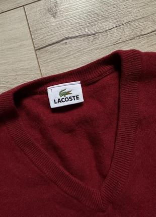 Мужской шерстяной свитер джемпер пуловер lacoste pure new wool5 фото