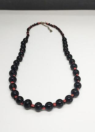 Ожерелье черно-красное3 фото