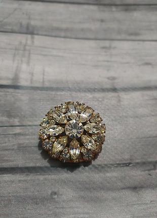 Брошь винтаж стекло, сплав