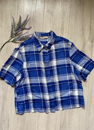 Zara сорочка l розмір жіноча нова в клітинку блузка блуза