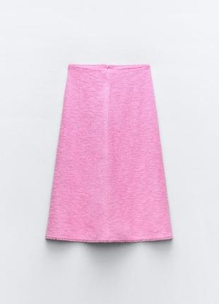 Текстурированная жаккардовая юбка средней длины6 фото