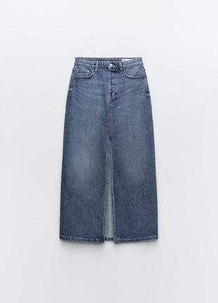 Джинсова спідниця середньої довжини z1975 zara