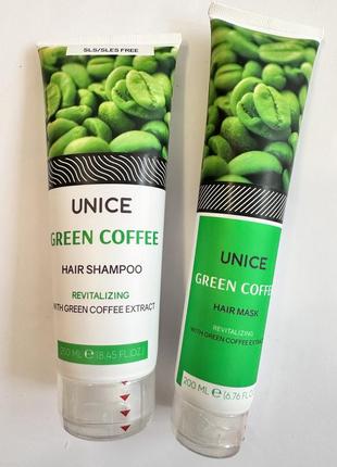 Безсульфатний догляд за волоссям з екстрактом зеленої кави, 250 мл/200 мл1 фото