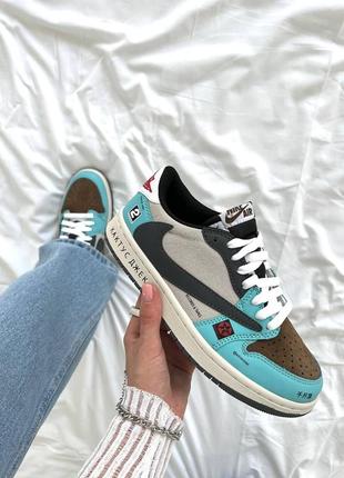 Женские кроссовки jordan 1 low jackboys cactus люкс качество
