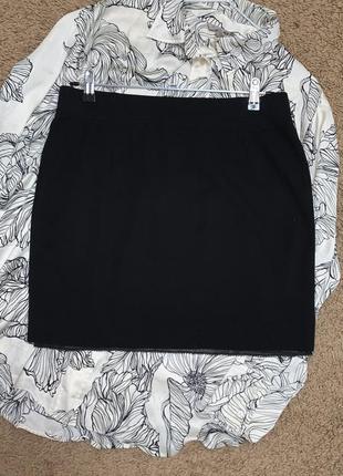 Брендовая черная юбка натуральная юбка на подкладке marccain l1 фото