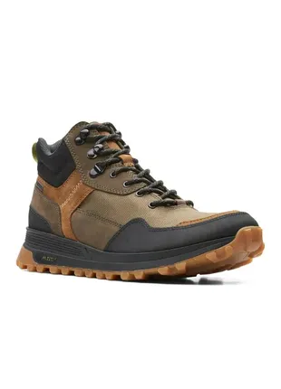 Шкіряні черевики clarks atl trek hi gtx dark olive