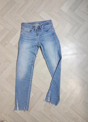 Джинсы голубые zara р.26
