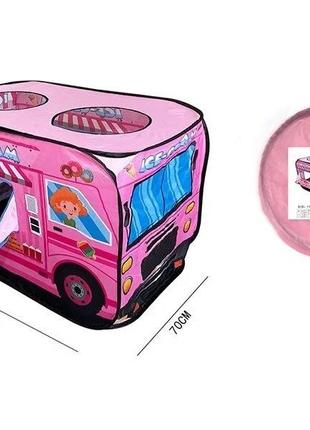 Детская палатка машина фургончик с мороженым, автобус, автомобиль  игровая палатка-шалаш для девочки7 фото