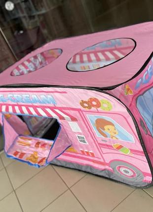 Детская палатка машина фургончик с мороженым, автобус, автомобиль  игровая палатка-шалаш для девочки5 фото