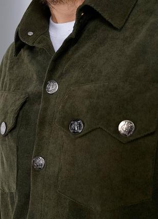 Трендовый вельветовый мужской костюм рубашка и брюки прямые комплект весенний