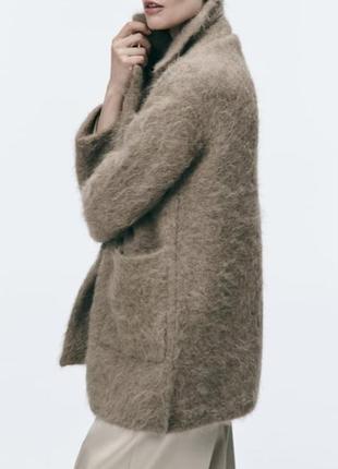 Коротке пальто з вовни альпаки 79%  zara напівпальто p.m.,l6 фото