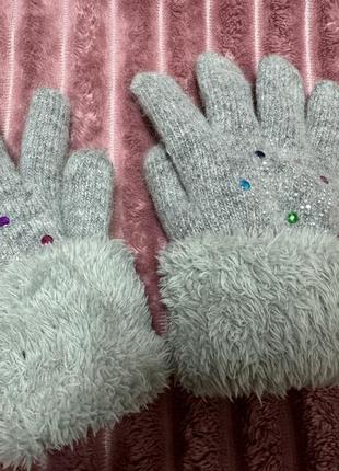Зимові дуже теплі рукавиці дівчачі