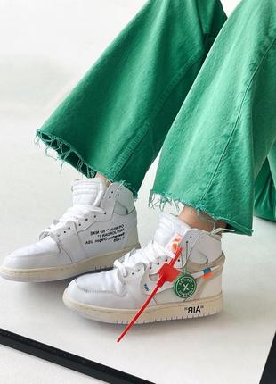 Женские кроссовки jordan 1off-Citron 1 люкс качество