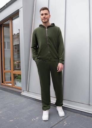 Базовий чоловічий спортивний костюм весняний комплект зіп худі на блискавці і штани