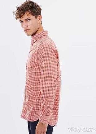 Стильная яркая натуральная рубашка в клетку tommy hilfiger