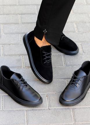 Черные замшевые демисезонные туфли натуральная замша классический дизайн9 фото