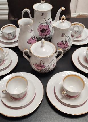 Сервиз для кофе "8 марта" («8 марта») на 6 персон полтавский фарфоровый завод 24 предмета