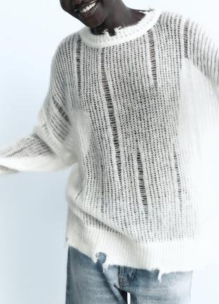 Свитер с шерстью и альпакой пуловер zara3 фото