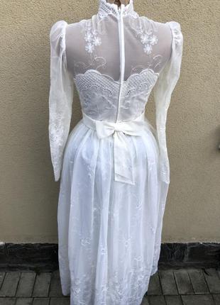 Свадебное винтажное кружевное платье 50-60 года от jacques heim3 фото
