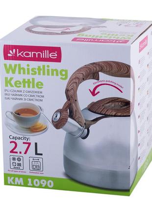 Чайник со свистком kamille km-1090 2,7 л8 фото