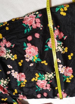 Натуральная летняя удлиненная рубашка в цветы8 фото