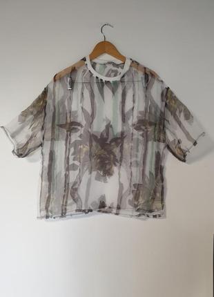 Стильная прозрачная легкая блуза футболка zara4 фото