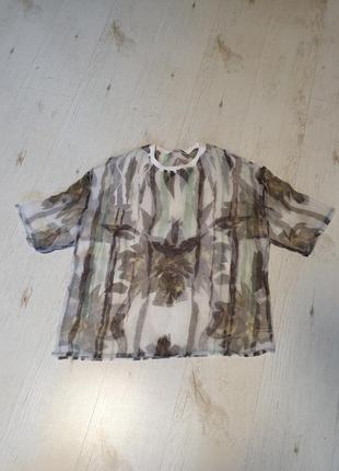 Стильная прозрачная легкая блуза футболка zara5 фото