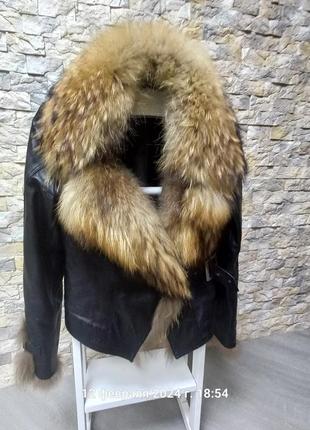 Коданый пиджак, натуральный мех