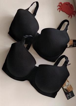 80-f чёрный бесшовный базовый бюст h&m microfiber