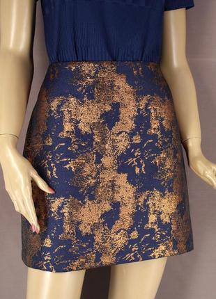 Брендовая жаккардовая юбка "new look". pазмер uk12/eur40.1 фото