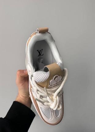 Lv skate sneaker beige white2 фото