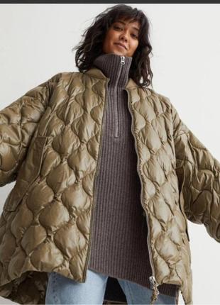 Новый пуховик премиум h&m натуральный пуховик стеганый оверсайз premium