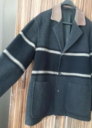 Модное стильное винтажное мужское прямое полупальто в составе шерсть и кашемир4 фото