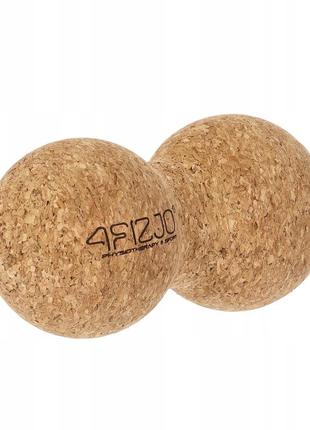 Масажний м'яч подвійний 4fizjo lacrosse duoball cork 6.5 x 13.5 см 4fj05681 фото