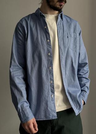 Levis white tab denim shirt рубашка джинс деним света оригинал голубая красивая минимализм стильная