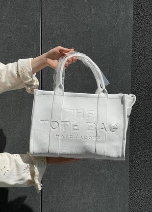Сумка marc jacobs the large tote bag white leather8 фото