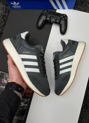 Мужские серые кроссовки на весну в стиле adidas iniki 🆕 адидас иники