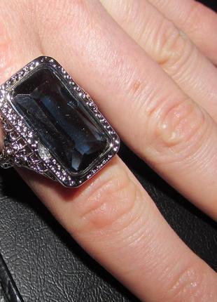 Массивное кольцо перстень с крупным синим камнем, 18 р., новое! арт. 5659