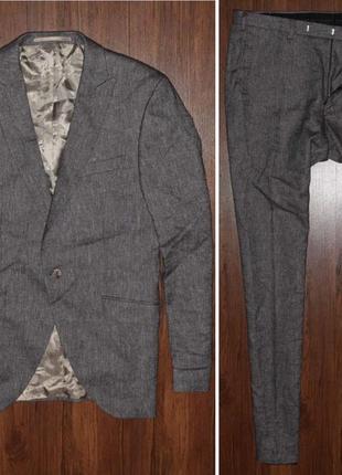 Digel vintage slim suit (мужской премиальный костюм лен шерсть )