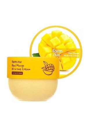 Крем для обличчя і тіла з маслом манго farmstay real mango all-in-one cream 300 мл