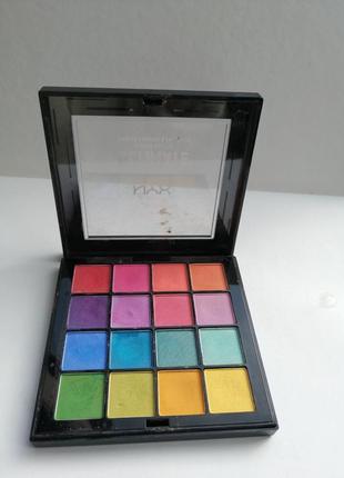 Палетка кольорова nyx cosmetics professional makeup ultimate shadow